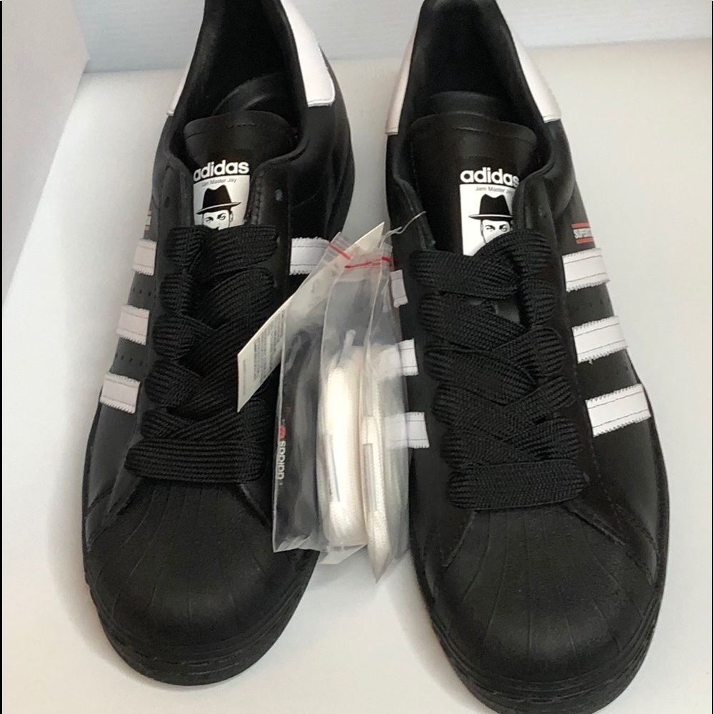 Adidas Superstar 50 Men’s Size10 Run DMC Black & White Sneakers - Picture 3 of 11